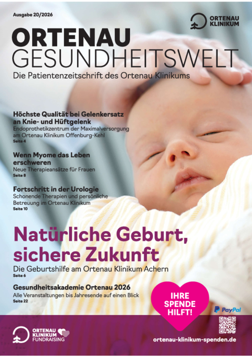 Titelseite der aktuellen Patientenzeitschrift &bdquo;Ortenau Gesundheitswelt&ldquo; (Ausgabe 20/2026).