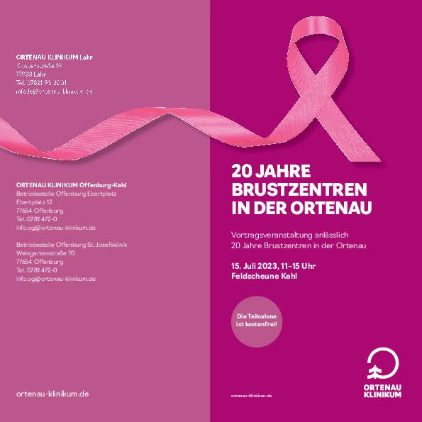 Flyer 20 JAHRE BRUSTZENTREN IN DER ORTENAU